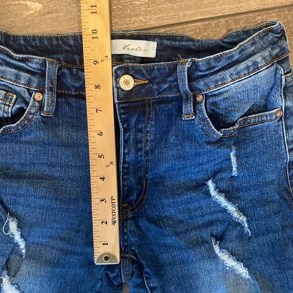 Kancan Cora Mid Rise Super Skinny Jeans Distressed Dark Wash Size 11/29 - Picture 8 of 11